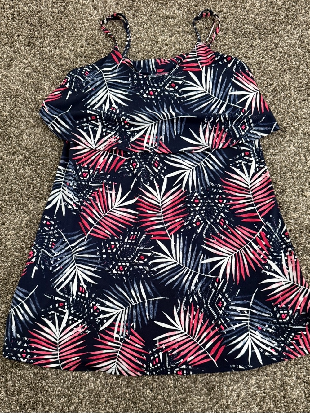 Express Woman’s Tropical Palm Print Cold Shoulder Dress Size Medium